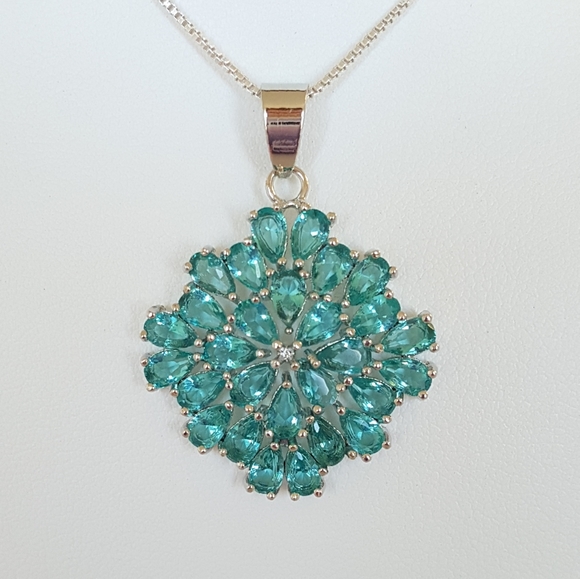 Peacock Green Zircon Pendant - Picture 9 of 12
